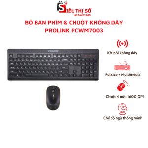 Bộ Bàn phím + Chuột không dây Prolink PCWM7003