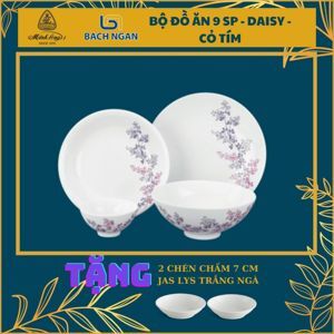 Bộ bát đĩa 09sp Daisy Cỏ Tím Minh Long