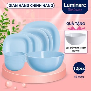 Bộ bát đĩa 12 món Luminarc Carine thuỷ tinh cường lực CR12