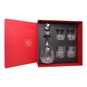 Bộ bình vuông và 6 ly thấp pha lê Ý RCR Adagio 750ml - 350ml