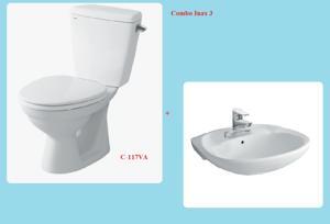 Bộ bồn cầu + Chậu rửa Inax C-117VA+L-284V