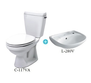 Bộ bồn cầu + Chậu rửa Inax C-117VA+L-280V