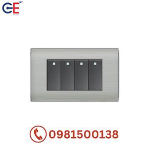 Bộ bốn công tắc một chiều nhôm vân xước DoBo 16A A66-88807