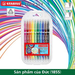 Bộ bút nước 2 đầu Stabilo Trio 2 In 1 TR223  - 10 màu/vỉ