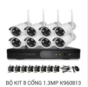 Bộ camera NVRKIT K960813 - 8 mắt camera wifi 1.3mpx 960P và đầu ghi