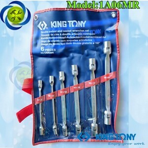 Bộ cần lắc léo 6 cái hệ mét Kingtony 1A06MR, 8-19mm