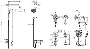 Bộ Cây Sen Phun Mưa American Standard WF-9089