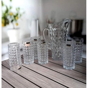 Bộ chai cốc rượu Bohemia Diamond (1 bình và 6 cốc 230ml)