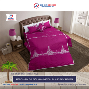 Bộ chăn ga gối Hanvico Blue Sky BS55 - 160x200cm