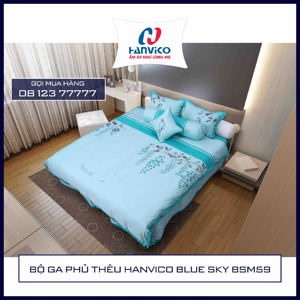 Bộ chăn ga gối Hanvico Blue Sky BSM59 - 160x200cm