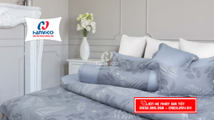 Bộ chăn ga gối Hanvico Blue Sky cotton T – DL177