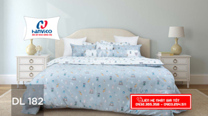 Bộ chăn ga gối Hanvico Blue Sky cotton T – DL182