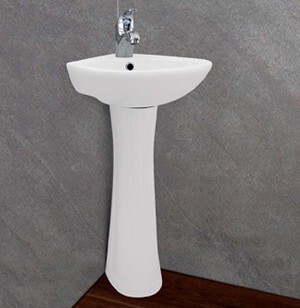 Bộ chậu rửa Lavabo góc treo tường Viglacera VG1 + Chân đứng VI1T