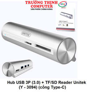 Bộ chia 3 Port (3.0) + TF/SD Reader Unitek Y-3094