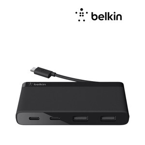 Bộ chia 4 cổng Mini Hub 2xUSB-C + 2x USB-A Belkin F4U090btBLK