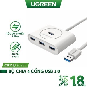 Bộ chia 4 cổng USB 3.0 dài 100cm Ugreen 20283