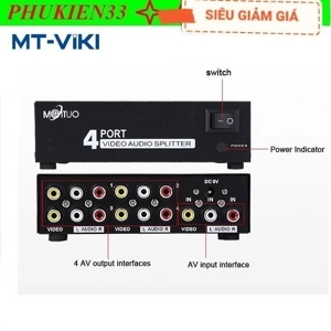 Bộ chia AV 1 ra 4 Mt-Viki MT-104AV
