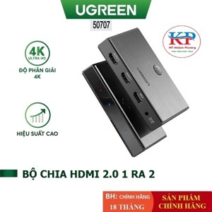Bộ chia HDMI 1 ra 2 HDMI 2.0 chính hãng Ugreen 50707
