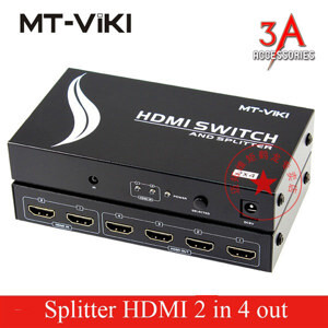 Bộ chia HDMI 2 cổng vào 4 cổng ra có điều khiển MT-HD2-4 - VIKI chính hãng