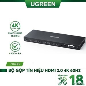 Bộ chia HDMI chuẩn 2.0 4 ra 4 Matrix Ugreen 70436