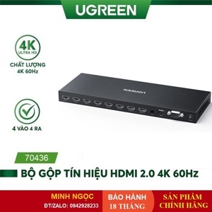 Bộ chia HDMI chuẩn 2.0 4 ra 4 Matrix Ugreen 70436