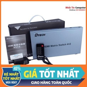 Bộ chia HDMI ma trận 4x2 Dtech DT-7029 có điều khiển