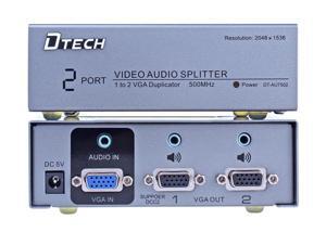 Bộ chia màn hinh VGA 1 ra 2 Dtech DT-7502 hỗ trợ cáp VGA 80M
