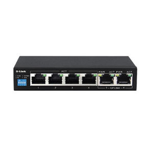 Bộ chia mạng 4 cổng Switch PoE D-Link DES-F1006P-E