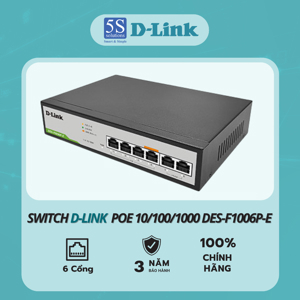 Bộ chia mạng 4 cổng Switch PoE D-Link DES-F1006P-E