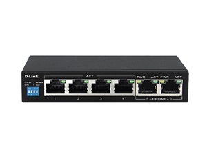 Bộ chia mạng 4 cổng Switch PoE D-Link DES-F1006P-E