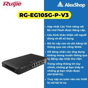 Bộ chia mạng 5-Port Gigabit Cloud Managed router Ruijie RG-EG105G-P