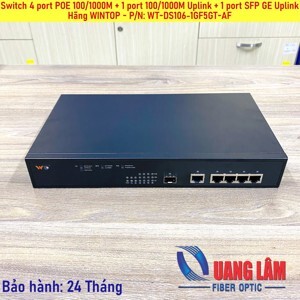 Bộ chia mạng Gigabit 5 x Gigabit-T(X) s and 1 x Gigabit-F(X) , SM , 20Km , SC Wintop YT-DS106-1GF5GT