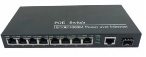 Bộ chia mạng Gigabit POE 8 x Gigabit-T(X) PoE s + 1 x Gigabit-T(X) + 1 x Gigabit-F(X) , SFP B&TON BT-6109GE-SFP