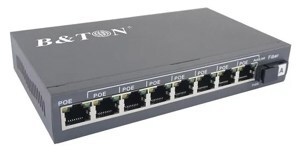 Bộ chia mạng Gigabit POE 8 x Gigabit-T(X) PoE s + 1 x Gigabit-F(X) SM 20Km SC B&TON BT-6108GE-20A