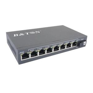 Bộ chia mạng Gigabit POE 8 x Gigabit-T(X) PoE s + 1 x Gigabit-F(X) , SM 20Km SC B&TON BT-6108GE-20