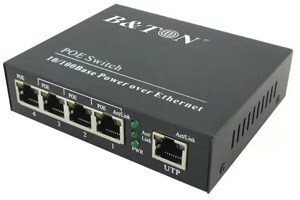 Bộ chia mạng POE 4 x 100m B&TON BT-6104FE-25