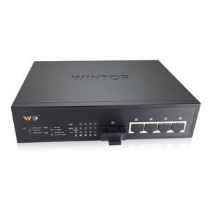 Bộ chia mạng POE 4 x 100m-T(X) P.S.E. and 1 x 100m-F(X) , SM , 20Km , SC , 65W Wintop YT-DS105-1F4T-AF
