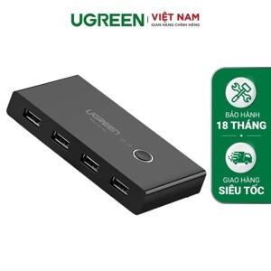 Bộ chia sẻ máy in USB 2.0 từ 4 thiết bị vào 2 máy tính Ugreen 30767