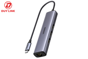 Bộ chia Type C 4 cổng USB 3.0 + Lan RJ45 Ugreen 20920
