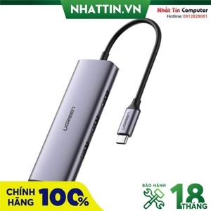 Bộ chia Type C 4 cổng USB 3.0 + Lan RJ45 Ugreen 60718