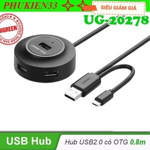 Bộ chia USB 2.0 4 cổng hỗ trợ OTG Ugreen 20278