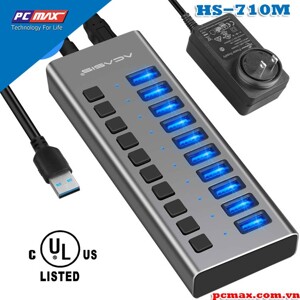 Bộ chia USB 3.0 10 cổng có cấp nguồn ngoài ACASIS HS-710M