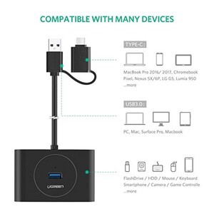 Bộ chia USB 3.0 4 cổng + USB Type-C Ugreen 40850