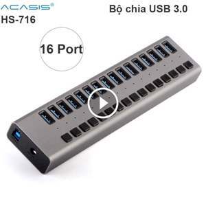 Bộ chia USB 3.0 ACASIS HS-716M, 16 cổng có cấp nguồn ngoài