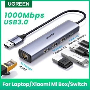 Bộ chia USB 3.0 ra 3 cổng USB 3.0 + Lan 1000Mbps Ugreen 20915