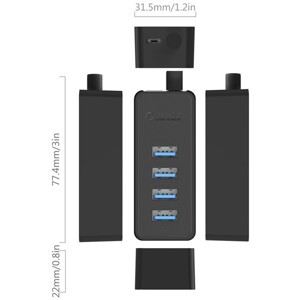 Bộ chia USB 4 cổng USB 3.0 Orico W5P-U3