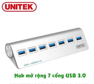 Bộ chia USB 7 cổng USB 3.0 Aluminium Unitek Y-3187