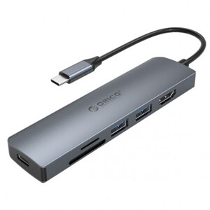 Bộ chia USB HUB 6 trong 1 type C ORICO MC-U601P-GY