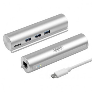 Bộ chia USB Type-C  3 cổng USB 3.0 với Lan Unitek Y-3095