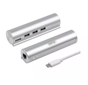 Bộ chia USB Type-C  3 cổng USB 3.0 với Lan Unitek Y-3095
